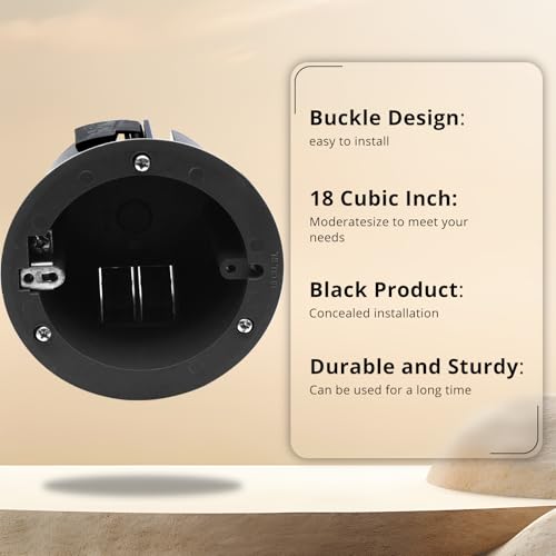 4" Round 18 cu in PVC Outlet Box, Black 12-Pack - color: Round, size: 12