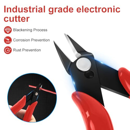 Ainiv Wire Cutters, 1PCS Spring-loaded Side Cutters Flush Diagonal Cutters - color: Red Wire Cutter-1pcs, size: 1pcs