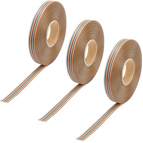 3pcs 20P Multicolored Dupont Jumper Ribbon 1M/3.3Ft Cables for Arduino Breadboard Projects - color: 20P 1M