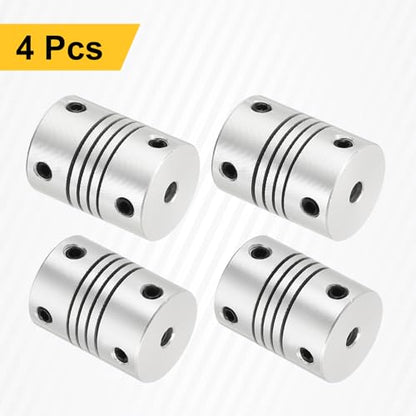 uxcell 4Pcs Flexible Couplings 3mm to 3.17mm Aluminum Alloy Joint Connector - size: 3mm to 3.17mm, style: D15 x L20mm