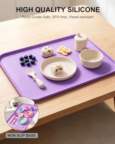 Silicone Art Mat for Crafts with Raised Sides to Stay Tidy, 24" x 16" - color: Puple, size: 24" x 16"