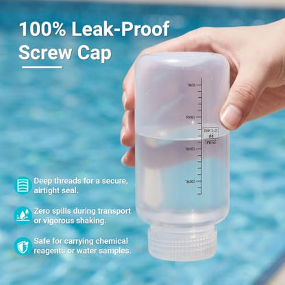 Pool Water Sample Bottle, 2 Pack 8.8 OZ Wide Mouth Liquid Containers