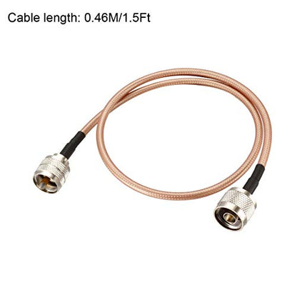 uxcell UHF (PL259) Male to N-Type Male Antenna Cable RG400 Coax Cable 0.46M/1.5Ft Without Notch - size: 1.5Ft