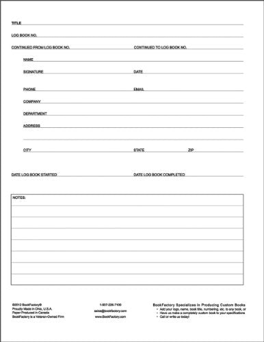 BookFactory School Science Log Book/Journal/Logbook - 120 Page, 8.5''x11'', Black Hardbound (XLog-120-7CS-A-L-Black(School Science Log Book))