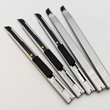 Gebildet 5pcs Right and Left Hand Self-Lock Cutter Knife/Black 9mm Snap Off Blades /60° Blace/SS - color: Ss-black Blade