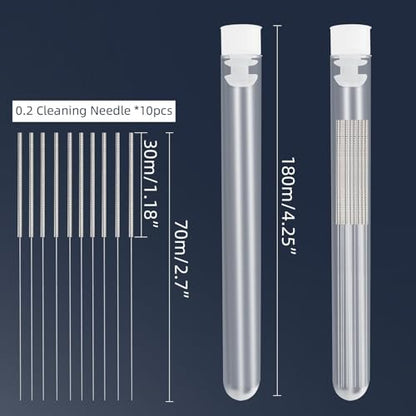 3D Printer Nozzle Cleaning Kit: 10Pcs 0.2mm Nozzle Cleaner, by 5APLUSREPRAP - size: 0.2mm