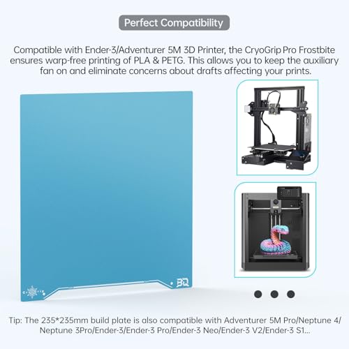 BIQU CryoGrip Pro Frostbite Build Plate 235x235mm for Adventurer 5M Pro - color: Frostbite-Blue, size: 235*235MM, style: Frostbite