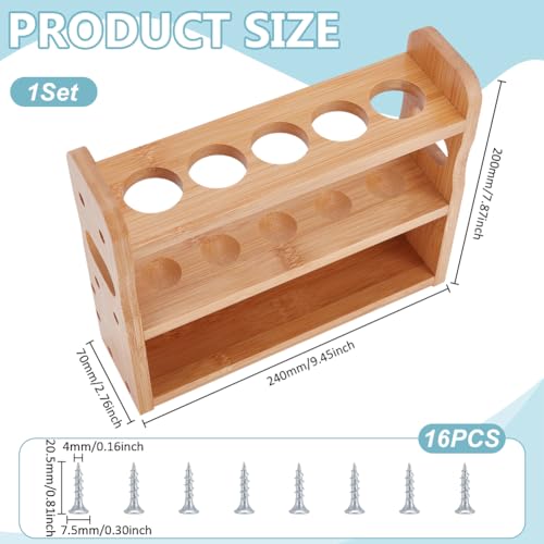 UNICRAFTALE Bamboo Test Tube Rack 3 Tier Wooden Lab Rack Multi-Use Cylinder Tube Display Racks Rectangle Lab Supplies Tubes Holder Hole 34.5mm for Tests Tubes Chemistry Laboratory 9.4"x7.87"x2.75" - size: 24x7x20cm