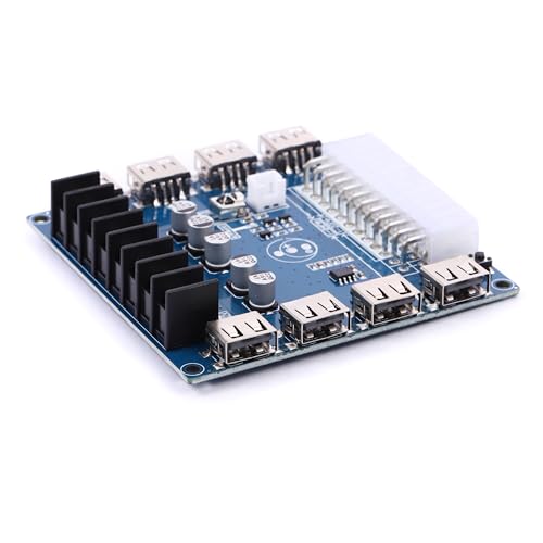 Teyleten Robot 24 Pins ATX Power Supply Breakout Board Module Adapter Power Connector Support 3.3V/5V/12V 1.8V-10.8V