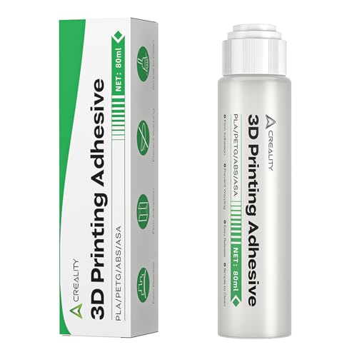 Creality 3D Printer Bed Adhesive Glue, Build Plate 3D Print Glue Stick, Avoid Warping for Printing PLA,TPU,ABS,PETG on Hot Bed, Strong Adhesion, No Residue, Durable Than Glue Stick - 80ML - size: 1 PCS, style: Adhesive Glue