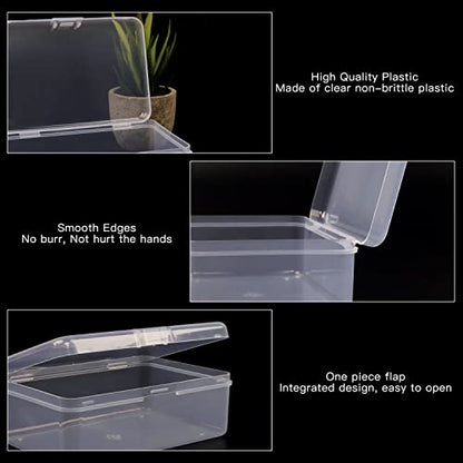 Clear Plastic Beads Storage Containers Empty Mini Storage Containers Box,12 Pack Plastic Storage Container with Lids,Beads Storage Box with Hinged Lid for Beads,Earplugs,Pins (5 x 3.4 x 1.7 inch) - size: 5 x 3.4 x 1.7 inch