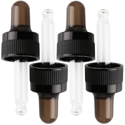 4-Pack 1/6 oz (5ml) Glass Dropper Tops for Essential Oil Bottles (18-415 Neck) - Round Tip, Made in Taiwan with SILASTIC™ RBL-9200-50 Silicone for Chemical Stability & Essential Oil Resistance - style: 1/6 oz (5ml) Round Tip