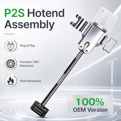 Genuine Bamboo Lab P2S Hotend Heating Assembly Kit Compatible for Bambu Lab P2S, Ceramic Zirconia Heat-Insulating Base, Quick-Change Heater Cartridge & Thermistor Sensor 3D Printer Replacement Part - size: 1-Pack Hotend Assembly
