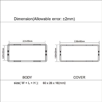 LeMotech Project Box 10 Pieces ABS Plastic Electrical Project Case Small Junction Box for Electronics Black 2.4 x 1.0 x 0.6 inch (60 x 26 x 16 mm) - size: 2.4" x 1.0" x 0.6"(10pc)