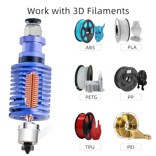 i3 Mega All-Metal Hotend with 12V 50W Ceramic Heating Core, by 5Aplusreprap - size: set D
