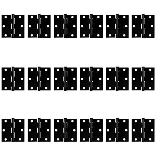 Matte Black Door Hinges 3 X 3 Black Interior Door Hinges Heavy Duty Hinges Square for Hollow Core Doors Black Door Hardware - 18 Pack - size: 18 Pack