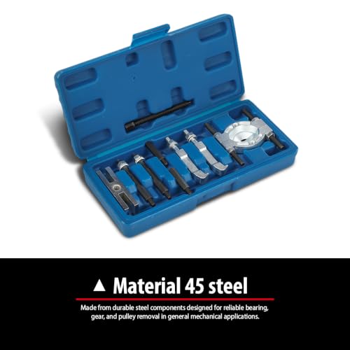 DOTCOM Mini Bearing Puller Separator Set 9-Piece 30-50mm Gear Pulley Removal Tool 45 Steel
