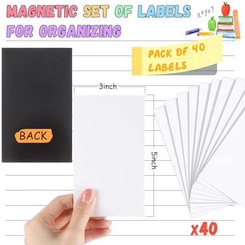 40 Pcs Magnetic Dry Erase Labels Name Plate Tag, White, 3" x 5" - size: 3" x 5"