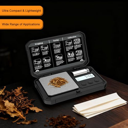 Digitalgram Scale Jewelry Scale 200g 0.01g mini Scale Portable Powder Scale (Black) - color: Black