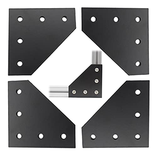4 PCS Joint Plate, TTZEZE Surface Anodic Oxidation Black L Shape Corner Bracket Plate 5 Hole Outside Joining Plate for 4040 Series Aluminum Profile 3D Printer Frame - color: L shape, size: 4040