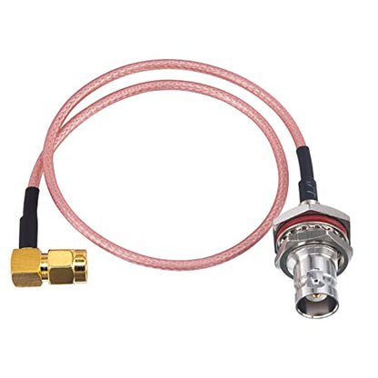 BNC Female Bulkhead to SMA Male Right Angle 90 Degree 2PCS 12" 50 ohm Low Loss RG316 Coaxial Cable Connector RF Antenna Extension Cable for Radio Wi-Fi Antenna Wireless LAN Devices Use - size: 30cm/12inch