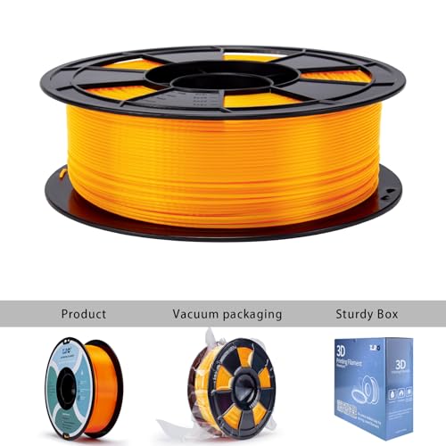 ZIRO 3D Printing Filaments, Translucent Series, 2.2lb 1.75mm, Fluo Orange - color: Translucent-fluo Orange