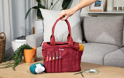 Soolla Studio Bag: Art Supply Storage Organizer & Pottery Tool Bag, Washable Tote, Yarn Bag, Crochet, 30 Pockets, 15+ Colors - color: Ganja Green