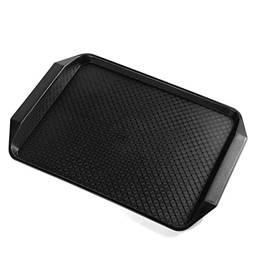 Aebeky Plastic Fast Food Tray,16.7 by 11.8-Inch,Set of 12 (Black) - color: Black