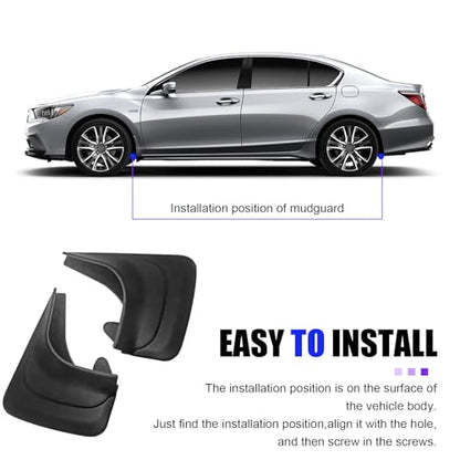 2 PCS Car Mud Flaps, Splash-Proof Mud Splash Guards Tire Protector, Front and Rear Mudguard Replacement, Universal for Most Sedans (Black #S) - color: Black #S