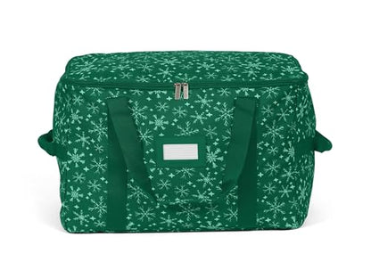 Covermates Treasurekeeper Storage Bag, Green Snowflake - color: Green Snowflake Polyester, size: 19.25W x 13D x 12.5H - Without Wheels