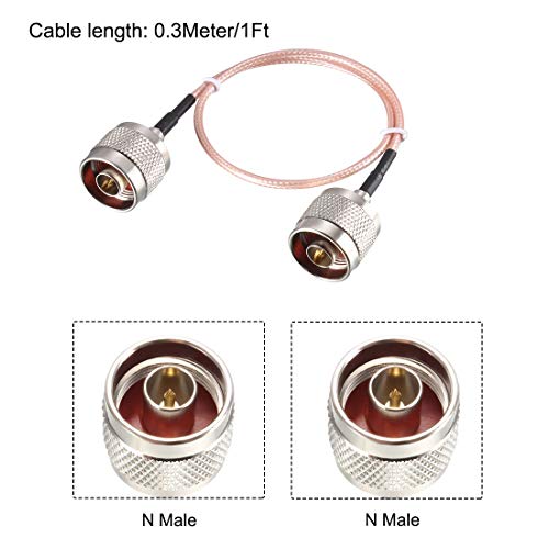 uxcell N Male to N Male Ultra Low Loss RG316 Coax Cable 0.3Meter/1Ft for or Amplifier