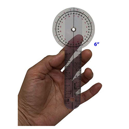 Goniometer Kit Physical Therapy Set That Includes 12,8,6 Inch Sizes. Also use in Occupational Therapy. Clinical and Home Use.