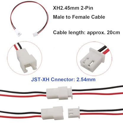 JST XH-2.54mm 2-Pin Male to 2-Pin Female Connector Plug Extension Cable
