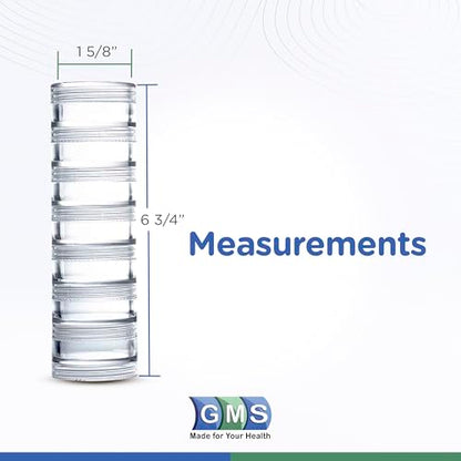 GMS Group Medical Supply, LLC 7 Day Medicine Pill Organizer - Stackable Pill Box - Fits Small Tablets & Vitamin Supplements - Keep Your Daily & Weekly Medicine Organized in One Place - Small - Clear - size: Small (Pack of 1)