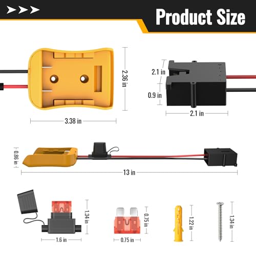Kzreect for Power Wheel Battery Adapter Compatible with Dewalt 20V Battery - size: Compatible with Fisher-Price Connector