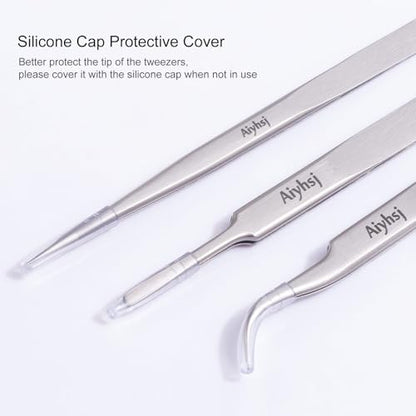 Precision Tweezer, Upgraded Fine Tip curved, High-end Stainless Steel - style: Fine Tip Curved (4.72in)