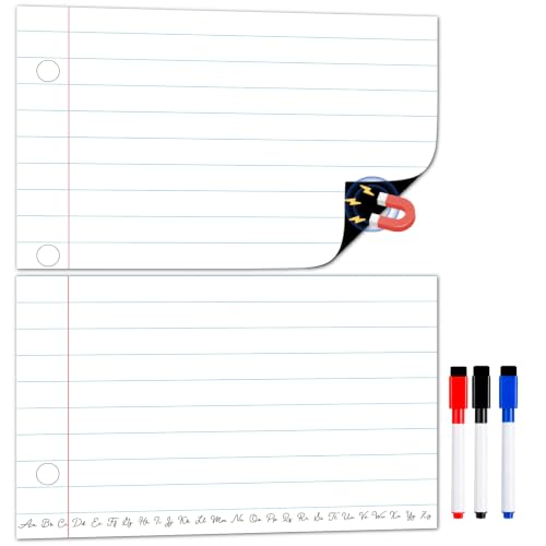 17 x 21 in Giant Magnetic Notebook Paper,Dry Erase Lined for Classroom - size: Notebook Paper - 17 x 21 in