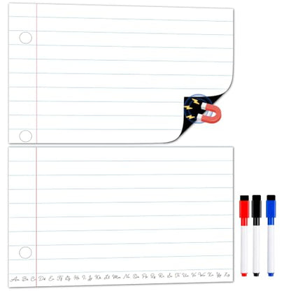 17 x 21 in Giant Magnetic Notebook Paper,Dry Erase Lined for Classroom - size: Notebook Paper - 17 x 21 in