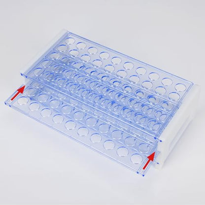 Labasics Test Tube Rack, 3-Tier Detachable Blue Plastic Test Tube Rack Tube Holder Stand Rack for Laboratory Scientific Experiments, 0.51 in 50-Place - size: 0.51 in