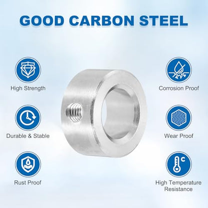 MECCANIXITY 4 Pcs Shaft Collars, 14mm Bore Solid Stainless Steel Set 1 Screw Shaft Collar 25mm OD 12mm Thickness for Motor Garden Cart Pulley Machinery and Industrial Use - size: 14mm ID 25mm OD 12mm H with 1 Screw