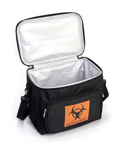 Specimen Transport Tote Bag, Insulated Biohazard Cooler Bags 10 x 7 x 8"