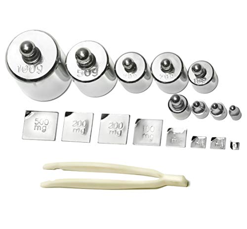 19 pcs Calibration Weight Set 100g – 10mg With Tweezers And Presentation Box For Accurate Precision Balancing Of Digital, Jewellery, Diamond, Pocket, Laboratory And Other Scales