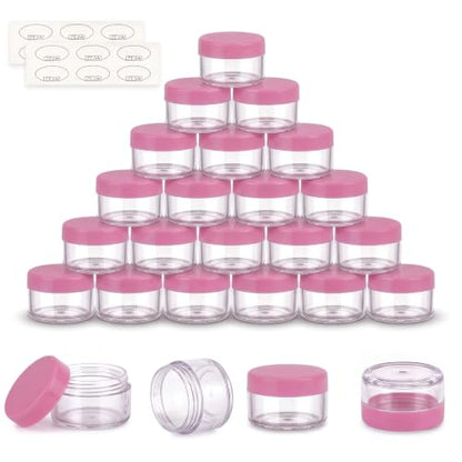 5 Gram Sample Containers with Lids, Small Travel Size Containers - color: Pink