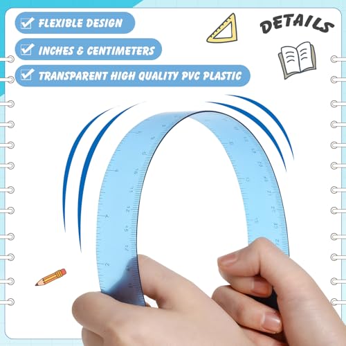 60 Pcs 12 Inch Bulk Plastic Clear Rulers, School Supplies, Ocean - color: Ocean