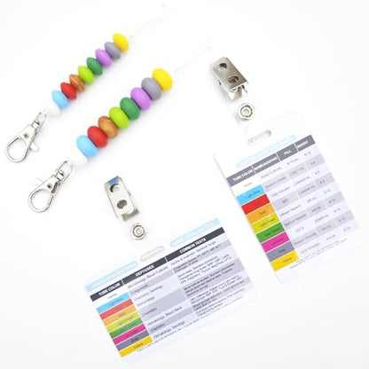 Order of Blood Draw Beads with Reference Card, Phlebotomist Badge Reel Visual Aid Tool Accessories, RN Badge Buddy, Phlebotomy Essentials, Nurse Supplies - color: Mini Abacus Beads With White Card
