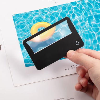 Frienda 8 Pcs 3X LED Credit Card Magnifying Glass, Black - color: Black