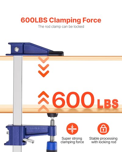 VEVOR Bar Clamps for Woodworking, 2-Pack 36 inch Opening, Lockable F-Clamp with 600 lbs Load Limit, 2-1/2 inch Depth, Cast Iron and Carbon Steel, Easy to Use, Wood Clamps for Woodworking Metal Working - size: 36"(4 Pack), style: Medium-Duty