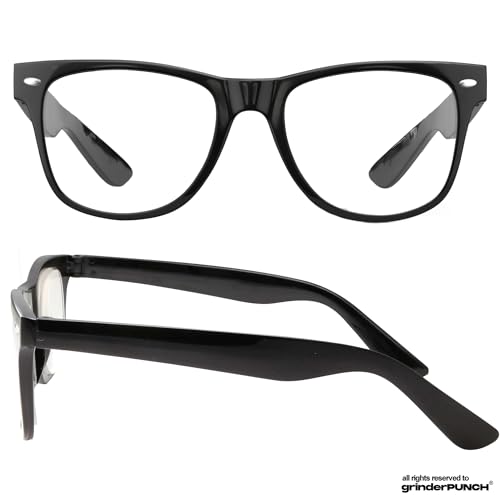 grinderPUNCH Reading Glasses for Men Readers High Power Strong 1.0 to 6.0 - color: Black