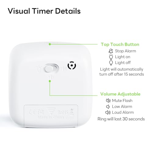 Yunbaoit Visual Timer with Night Light, 60 Minute Countdown, Green Dinosaur - color: Green-dinosaur