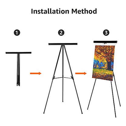 Amazon Basics High Boardroom Height Adjustable Flipchart Whiteboard and Display Easel Stand for Paper Pads and Signage, Portable, Collapsible Telescope Tripod, 37 x 18 x 28 in, Black - style: Heavy Duty Board Easel